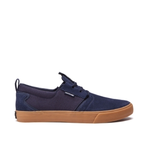 Mens Supra Low Top Shoes FLOW Navy/Gum | AU-32008